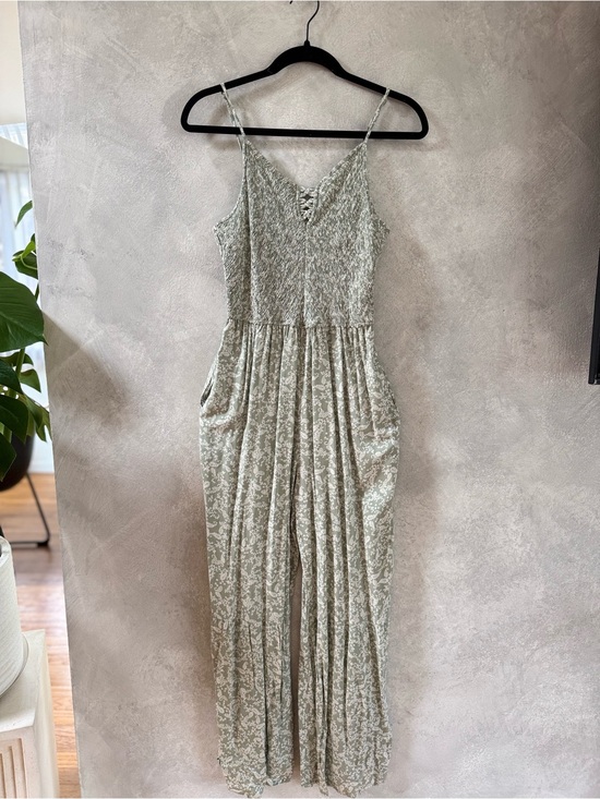 Sincerly Jules Pants - Sincerely Jules Sage Green Smocked V-Neck Jumpsuit